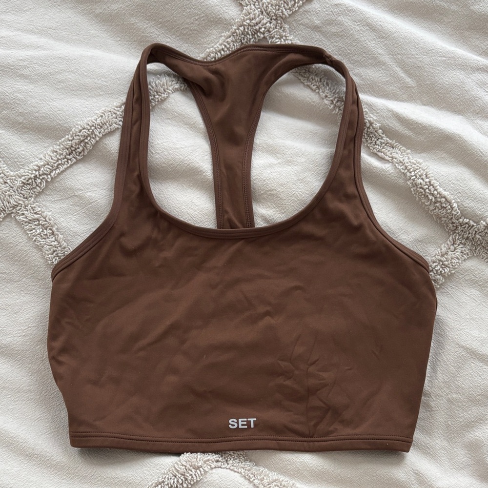 SET Active Brown Crop Top